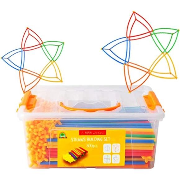 Straw Constructor STEM Building Toys 800 pcs-Colorful Interlocking Plastic Toys - Picture 1 of 6